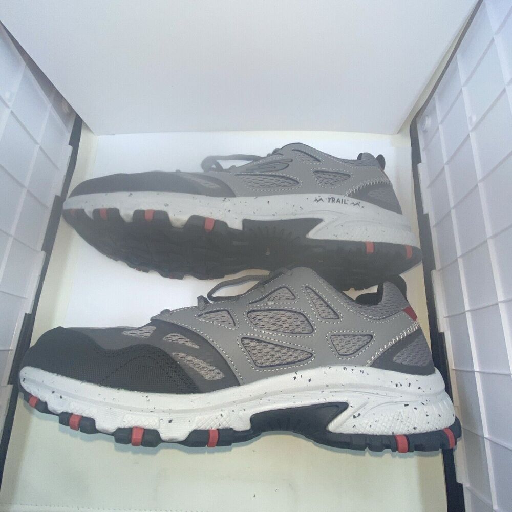 Skechers Hillcrest 237265W Mens Gray/red Wide Fit Lace Up Hiking Shoes Size 8.5 - Picture 8 of 13